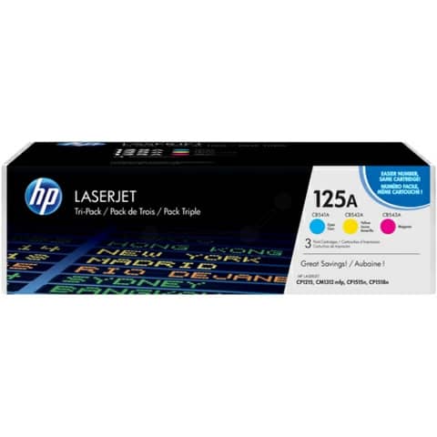 Toner 125A HP ciano+magenta+giallo  Conf. 3 - CF373AM